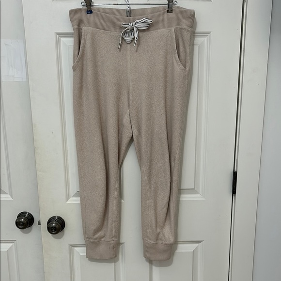 Aerie Cozy Up joggers size, small cream, plush loungewear pockets drawstring - Picture 1 of 4